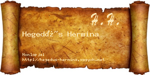Hegedűs Hermina névjegykártya