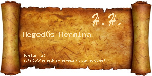 Hegedűs Hermina névjegykártya