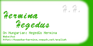 hermina hegedus business card